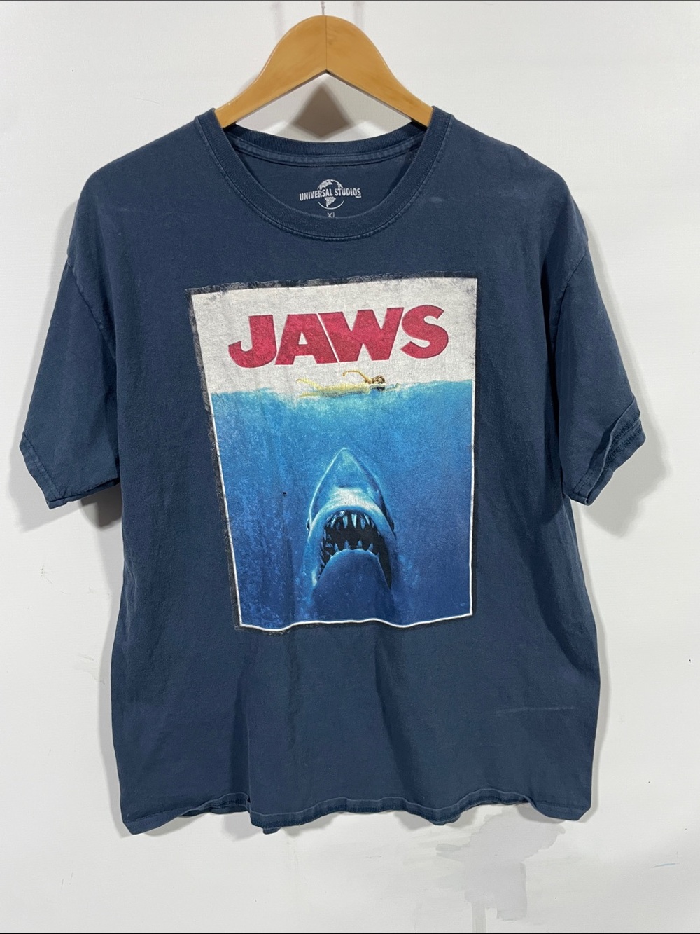 Universal Studios Jaws Short Sleeve Graphic Tee - Navy Blue - XL